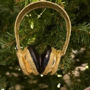 Luxurious Gold and Black Over-Ear Headphones ornament